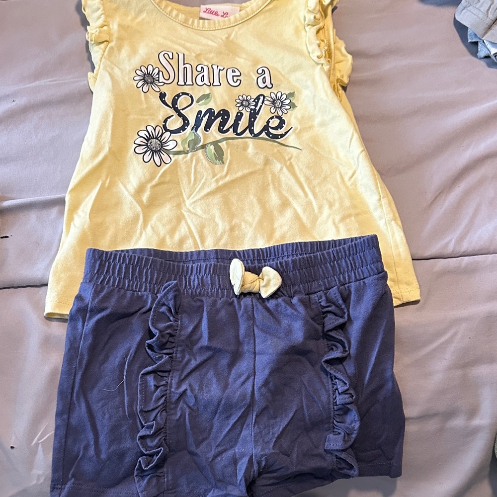 Little Lass Yellow and Blue Kids Matching Set